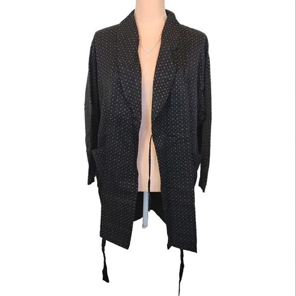 Victoria's Secret VTG 1999 Black Floral Short Robe with Pockets Size XS/ S - Picture 10 of 16